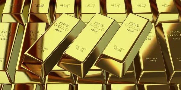 Altın külçeler, yatırım, sermaye, banka külçeleri, para piyasası, finans. 3B Hazırlama