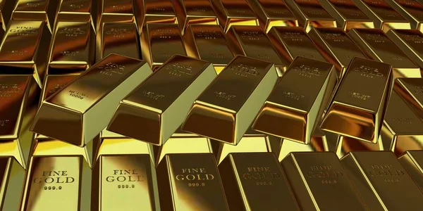 Altın külçeler, banka külçeleri, finans, para piyasası, sermaye, yatırım. 3B Hazırlama