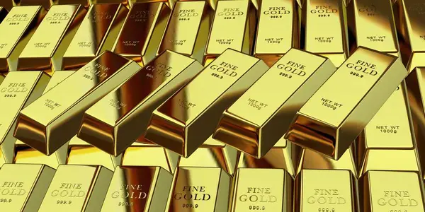 Altın külçeler, banka külçeleri, finans, sermaye, yatırım, para piyasası. 3B Hazırlama