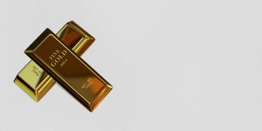 İki altın külçe, arka plan, banka külçeleri, sermaye, para piyasası, finans. 3B Hazırlama