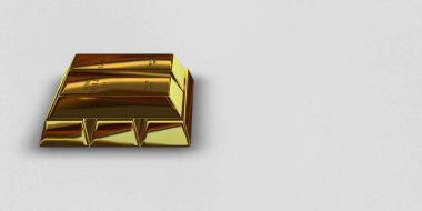 Five Golden Bars, background, currency market, investment, bank bullions, finance. 3D Render
