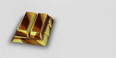 Five Golden Bars, background, investment, currency market, finance, capital. 3D Render
