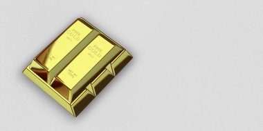 Five Golden Bars, background, currency market, bank bullions, finance, capital. 3D Render