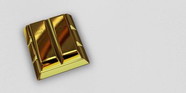 Five Golden Bars, background, capital, bank bullions, investment, currency market. 3D Render