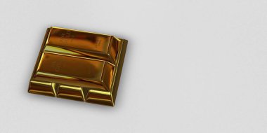 Five Golden Bars, background, bank bullions, currency market, investment, capital. 3D Render