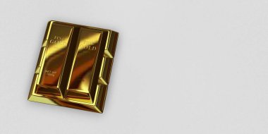 Five Golden Bars, background, currency market, capital, bank bullions, investment. 3D Render