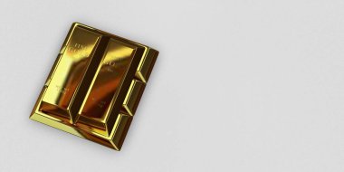 Five Golden Bars, background, currency market, bank bullions, capital, investment. 3D Render