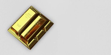 Five Golden Bars, background, currency market, investment, bank bullions, capital. 3D Render