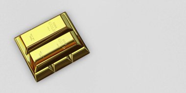 Five Golden Bars, background, capital, bank bullions, finance, investment. 3D Render