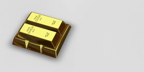 Five Golden Bars, background, currency market, investment, capital, finance. 3D Render