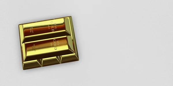 5つのゴールデンバー 銀行の大富豪 3Dレンダリング — ストック写真