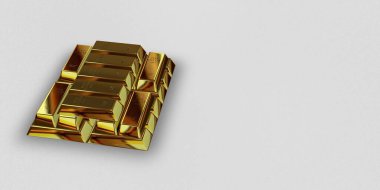 Stack of Gold Bars, background, currency market, finance, bank bullions, capital. 3D Render