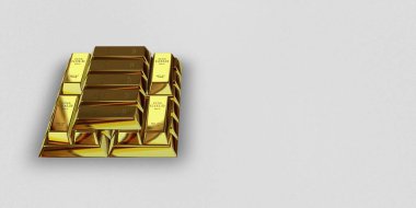 Stack of Gold Bars, background, capital, currency market, bank bullions, investment. 3D Render