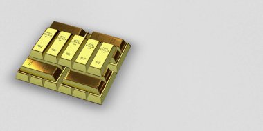 Stack of Gold Bars, background, capital, investment, currency market, bank bullions. 3D Render