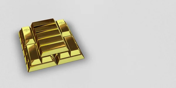 Stack of Gold Bars, background, capital, bank bullions, investment, currency market. 3D Render
