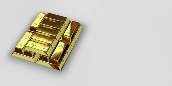Stack of Gold Bars, background, investment, capital, currency market, bank bullions. 3D Render