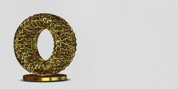 Formas Geométricas Douradas Design Abstrato Fundo Círculos Splines Esferas Renderização — Fotografia de Stock
