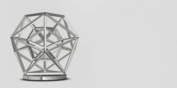 Vita Geometriska Former Bakgrund Abstrakt Design Sfärer Splines Cirklar Render — Stockfoto