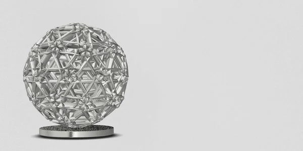 White Geometric Shapes Background Spheres Circles Abstract Design Splines Render — Stockfoto