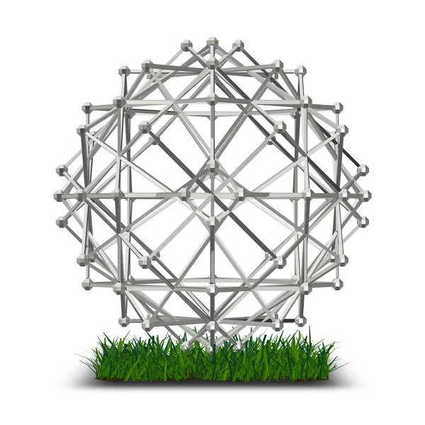 Vit Form Gräset Geometrisk Figur Bakgrund Unik Design Render — Stockfoto
