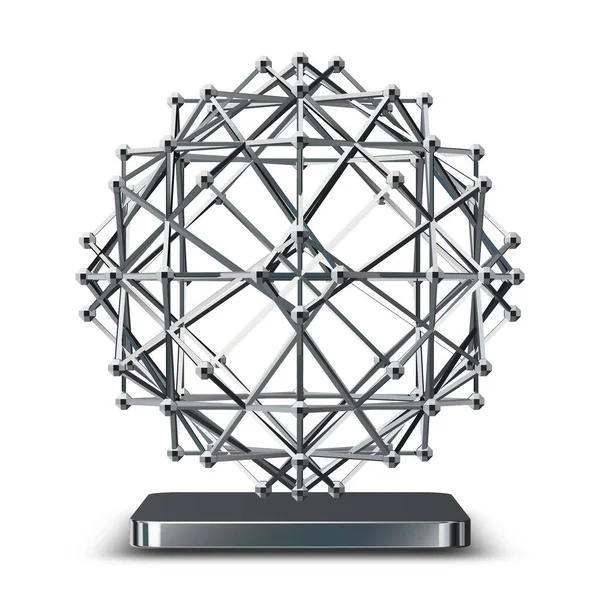 Silver Form Geometrisk Figur Bakgrund Unik Design Render — Stockfoto