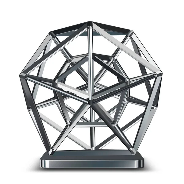 Silver Form Geometrisk Figur Render Unik Design Bakgrund — Stockfoto