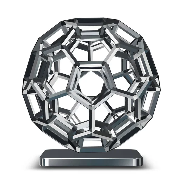 Silver Form Unik Design Geometrisk Figur Bakgrund Render — Stockfoto