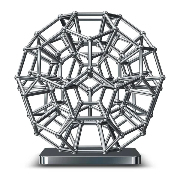 Silver Form Bakgrund Geometrisk Figur Unik Design Render — Stockfoto