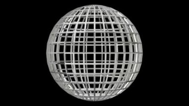 Unique white shape in full rotation, Alpha Channel, abstract design, geometric figure, 3D Render