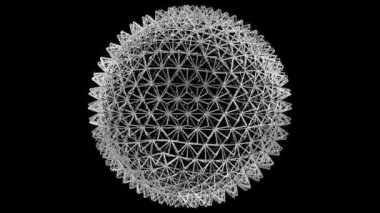 Unique white shape in full rotation, geometric figure, abstract design, 3D Render, Alpha Channel