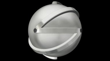 Unique white shape in full rotation, abstract design, 3D Render, geometric figure, Alpha Channel