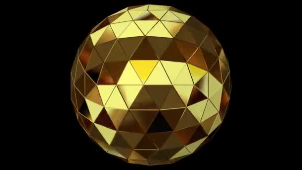 Unique Golden Shape Full Rotation Render Abstract Design Geometric Figure — Vídeo de Stock