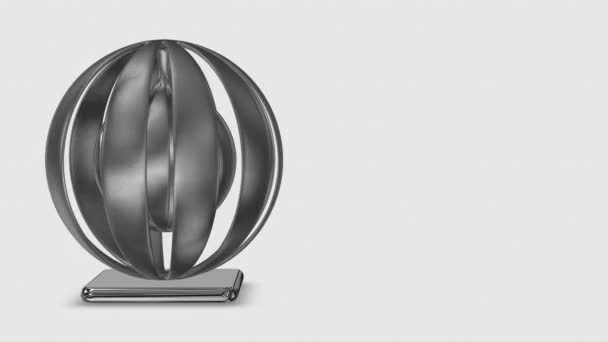 Unikke Krom Form Fuld Rotation Geometrisk Figur Abstrakt Design Baggrund – Stock-video