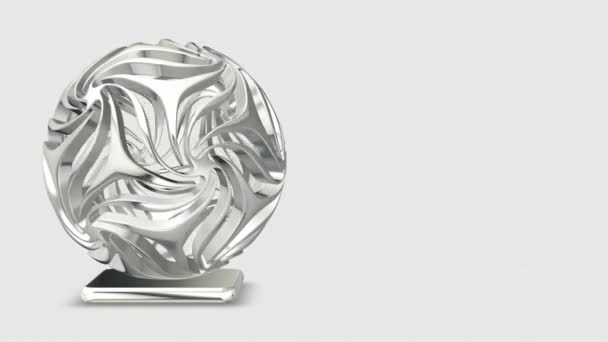 Unique White Shape Full Rotation Render Abstract Design Geometric Figure — ストック動画