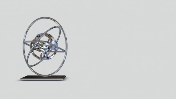 Arrière Plan Avec Sphère Chromée Pleine Rotation Figure Géométrique Carré — Video