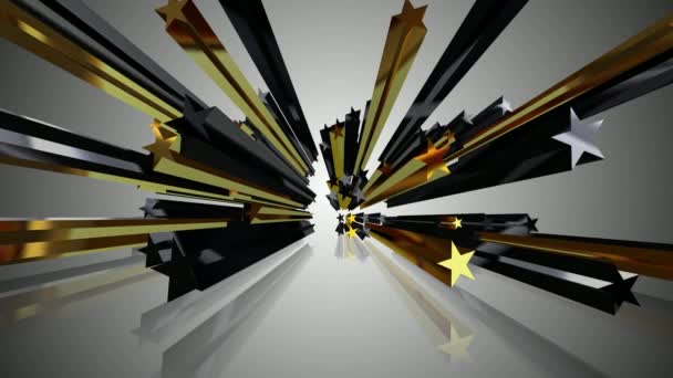背景是金色和黑色移动的直星 3D渲染 — 图库视频影像