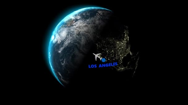 Vol Los Angeles Séoul Alpha Channel Expéditeur — Video