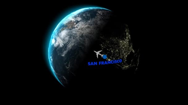 Lot San Francisco Seulu Kanał Alfa Renderowanie — Wideo stockowe