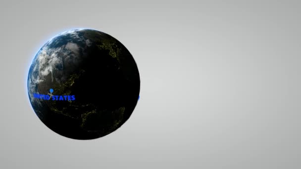 米国から南アフリカへの飛行機での背景 3Dレンダリング — ストック動画