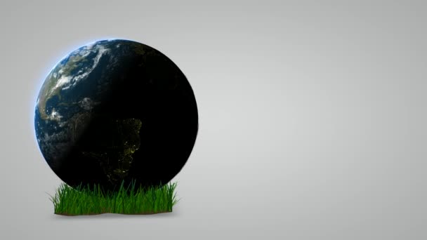 概要画面左側の地球をフル回転させた背景 3Dレンダリング — ストック動画