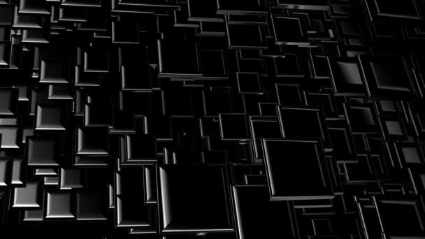 Чорні Геометричні Фігури Хаотичному Обертанні Рендеринг Фігури Фон Абстрактний Дизайн — стокове відео