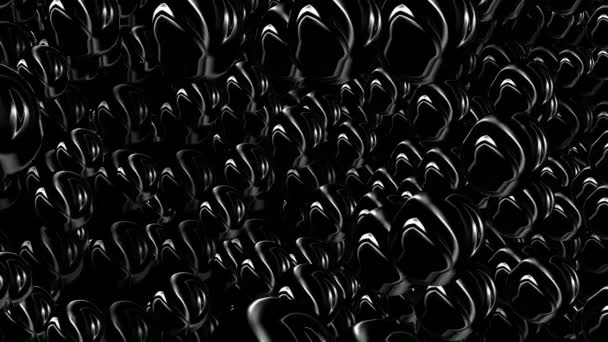 Чорні Геометричні Фігури Хаотичному Обертанні Render Фон Фігури Абстрактний Дизайн — стокове відео