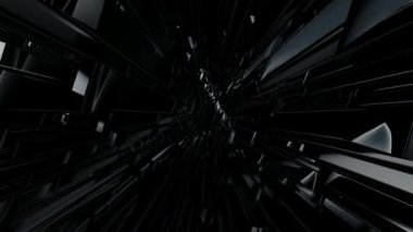 Siyah geometrik şekillerde hareket, 3D oluşturma, şekiller, soyut tasarım, arkaplan