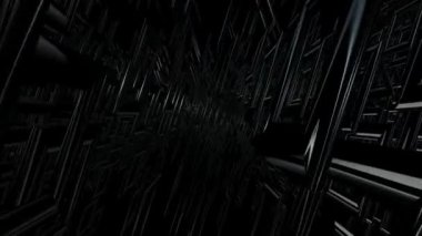 Siyah geometrik şekillerde hareket, 3D oluşturma, arkaplan, soyut tasarım, şekiller