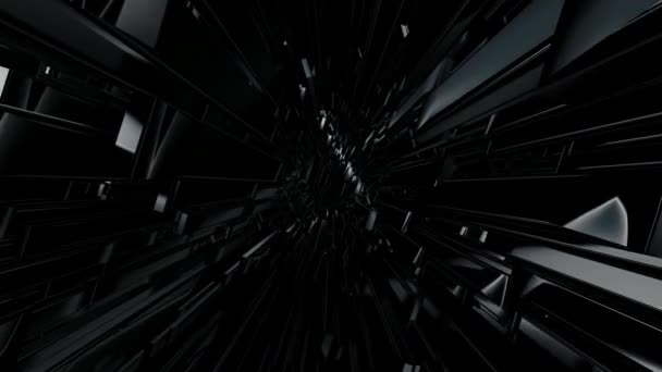 Pohyb Černými Geometrickými Tvary Vykreslování Figurky Abstraktní Design Pozadí — Stock video