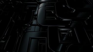 Siyah geometrik şekilli arkaplan, 3D şekil, figürler, soyut tasarım, lüks stil