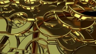 Altın geometrik şekilli arka plan, 3D şekil, figürler, lüks tarz, soyut tasarım