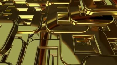 Altın geometrik şekilli arka plan, 3 boyutlu tasarım, soyut tasarım, lüks tarz, figürler