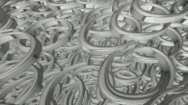 Gümüş geometrik şekilli arka plan, 3D şekil, figürler, soyut tasarım, lüks stil