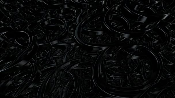 Pozadí Černými Geometrickými Tvary Luxusní Styl Abstraktní Design Figurky Vykreslování — Stock video
